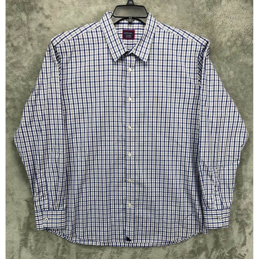 Untuckit Men's Shirt 2XL Multicolor Plaid Button Up Long Sleeve Casual - Picture 1 of 7